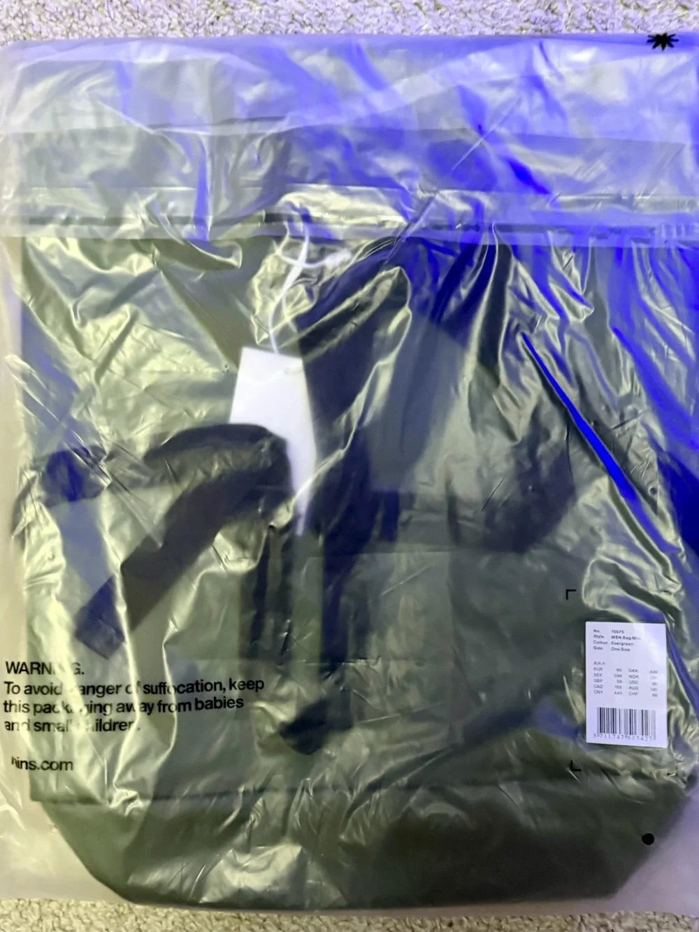 NWT-Rains MSN Bag Mini Waterproof Backpack in Evergreen-Unisex
